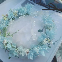 花冠 flower tiara プリザーブドフラワー 誕生日 結婚式 1枚目の画像