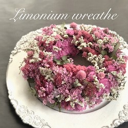【母の日SALE】Limonium wreathe リモニウムリース  ドライフラワー 誕生日 新築祝い プレゼント 1枚目の画像