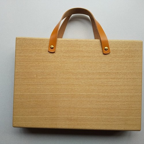 木製アタッシュケース 【タモ×ウォールナット】 ビジネスバッグ 木と革 
