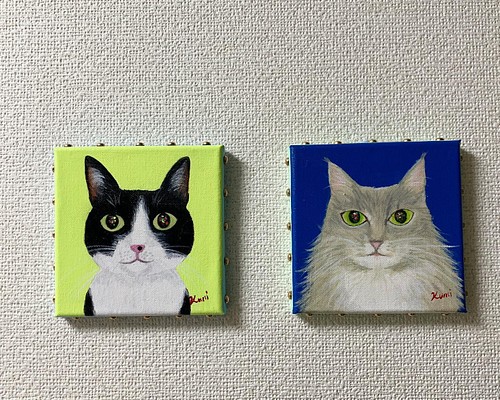 猫好きさんのためのアートパネル（原画）オーダー販売 絵画