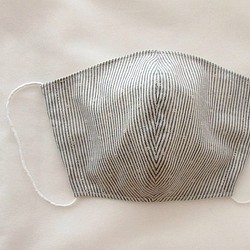立体布マスクa　オーガニックコットン・ストライプ　M 1枚目の画像