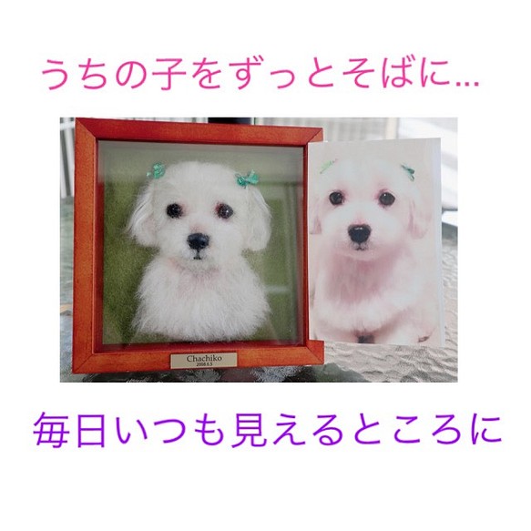 《受注製作》羊毛フェルト 愛犬製作♡うちのコ♡額入り