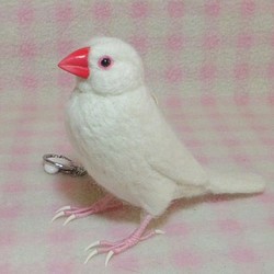 New限定品 リアルサイズ 白文鳥羊毛フェルト文鳥 クチバシの色相談可能 フェルト 羊毛 Amperklub Hu