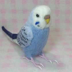 セキセイインコ ライラックオパ－リン リアル♪ ほぼライフサイズ 羊毛