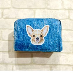コーギーブラザーズ　オリジナルデニム ポーチ チワワ　犬 　dog 1枚目の画像