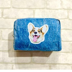 コーギーブラザーズ　オリジナルデニム ポーチ コーギー　犬 　dog 1枚目の画像