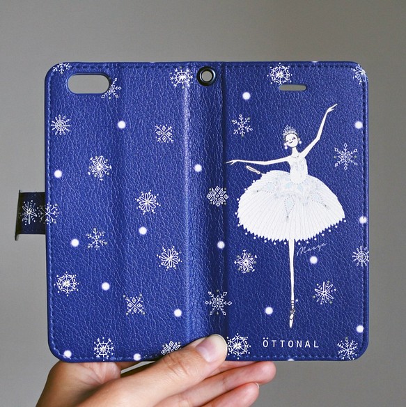 (Android) 雪の女王　手帳型スマホケース　バレエ/バレリーナ 1枚目の画像