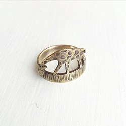 心形網紋長頸鹿戒指（定做） 第1張的照片