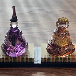 福ぷくガラスの雛人形 藤紫  (桃の節句)おひなさま  ひな祭り 1枚目の画像