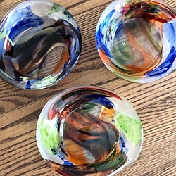 「Creema限定」彩美器 3個セット ④／ガラス皿／ガラス器 1枚目の画像