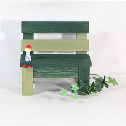 かわいいベンチ（ビンテージグリーン＆グラスグリーン） 1枚目の画像