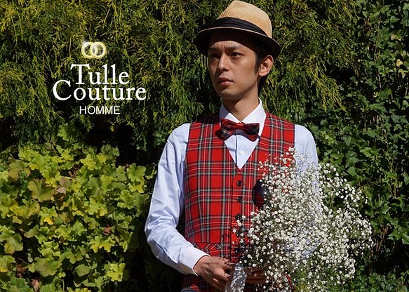 再販 メンズベスト ロイヤル タータンチェック M L ベスト メンズ Tulle Couture 通販 Creema クリーマ ハンドメイド 手作り クラフト作品の販売サイト