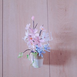 可愛らしい　桜　ワイヤーアート　アメリカンフラワー　 1枚目の画像