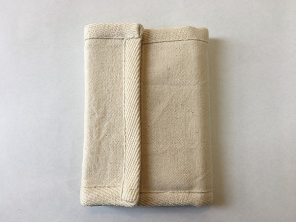 クリームウォレット　コットンキャンバス　二つ折り財布 1枚目の画像