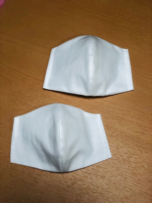 立体布マスク大人用 (白）ゴム紐付き　２枚入り 1枚目の画像