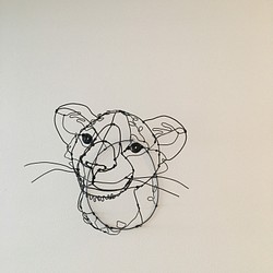 ワイヤーアート ワイヤークラフト ライオンの子　リーフ 1枚目の画像