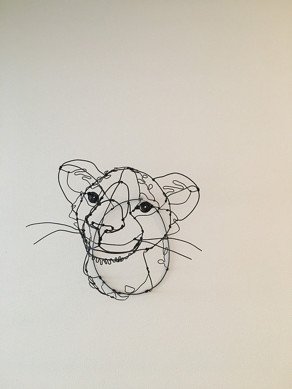ワイヤーアート ワイヤークラフト ライオンの子　リーフ 1枚目の画像