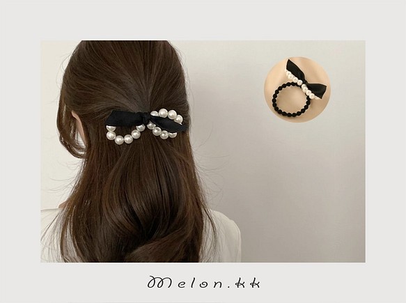 ヘアゴム レディース 髪飾り リボン パール 人気 ヘアアクセサリー アレンジ 通勤 上品 まとめ髪 Melon Kk ヘアアクセサリー Melon Kk 通販 Creema クリーマ ハンドメイド 手作り クラフト作品の販売サイト