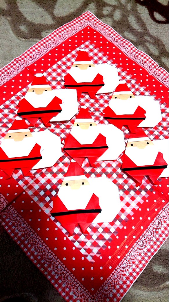 折り紙サンタクロース７人 1枚目の画像