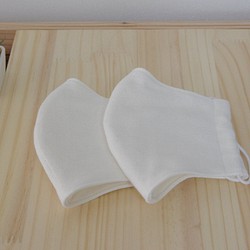 【送料無料】 綿１００％　立体布マスク　（オフホワイト） Ｌサイズ２枚セット 1枚目の画像