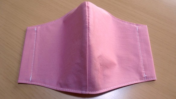 【即納】夏用シーチングマスク（大人用）　ピンク・サラっと素材【立体型】 1枚目の画像