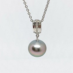 1点物/K14WG 南洋真珠とダイヤモンドのペンダントトップ 1枚目の画像