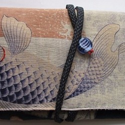 着物リメイク　綿の羽織裏地で作った和風財布　２００５ 1枚目の画像