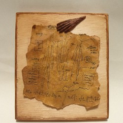 彫刻イラストアート 『 異世界メモ 』 木彫刻　イラスト　メモ 1枚目の画像