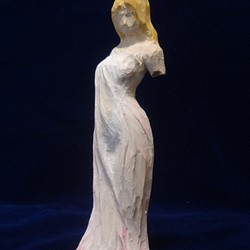 出品者作 オリジナル 木彫刻 アート『 ブラックスワン』 トルソ 裸婦 芸術 アート 女性 ハンドメイド 松 黒鳥　鳥　 彫刻