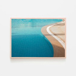 プール / アートポスター カラー ミニマル インテリア 横長 水 ウェーブ ブルー 夏 サマー 1枚目の画像