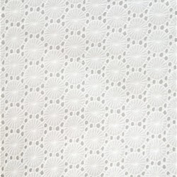 【刺繍生地】　インド綿100％【刺繍　WHITE】SBA-018　 100cm巾×50㎝　カット生地 1枚目の画像