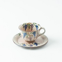 藤　コーヒー碗皿　乾山写し　陶器　 1枚目の画像
