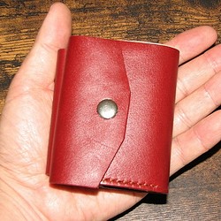 牛革の三つ折りコンパクト財布CR プレゼントに 1枚目の画像