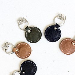 磁鐵鑰匙扣山羊皮革單寧軟數字 [5 種顏色可供選擇] 第1張的照片