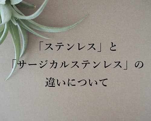 ステンレス」と「サージカルステンレス」の違いについて その他