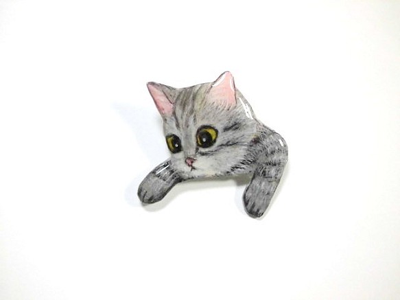 袖珍貓胸針Saba虎貓 第1張的照片