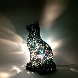 星空の黒猫ランプシェード A 1枚目の画像