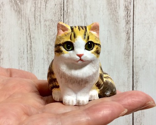 キジトラ白猫 の置物 招き猫 猫ハウス 通販｜Creema(クリーマ)