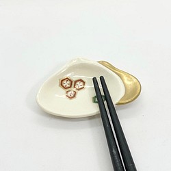 金彩重ね蛤箸置き　京焼 1枚目の画像