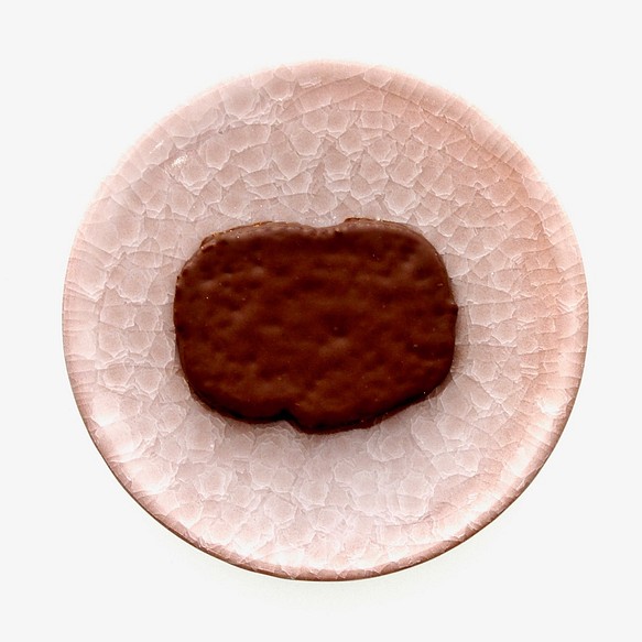 小皿　亀甲貫入釉　ピンク 1枚目の画像