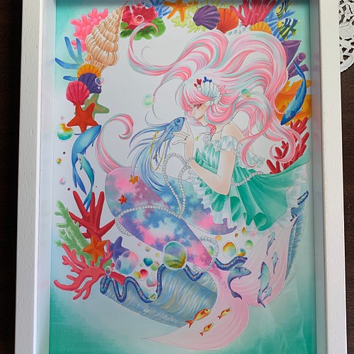 オリジナルイラスト 人魚姫 Little Marmaid イラスト Kanata 通販 Creema クリーマ ハンドメイド 手作り クラフト作品の販売サイト