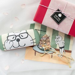 ネコぱんメガネケース メガネクリーナー付き 桜ギフトボックス プレゼントに♪ 1枚目の画像