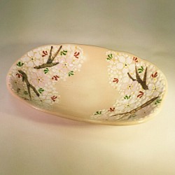 桜柄　楕円形皿　長皿　 1枚目の画像