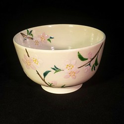 色絵桃花柄　ご飯茶碗　フリーボウル 1枚目の画像