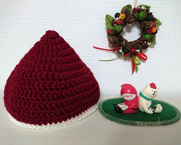 【クリスマス2021】サンタ帽(41～43cm) 1枚目の画像