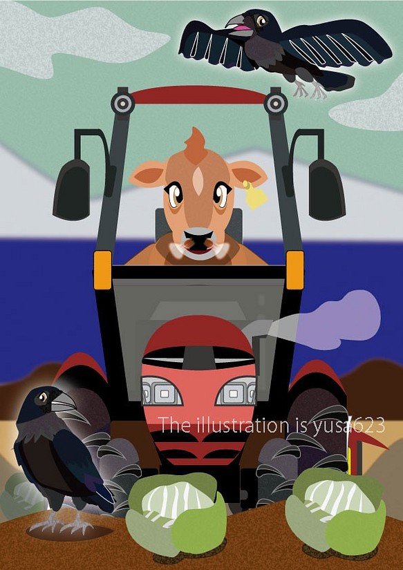 ZOKU 動物ＤＥ乗り物 牛のトラクター 1枚目の画像