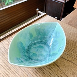 京焼・清水焼 花結晶 サラダボウル（グリーン） 1枚目の画像