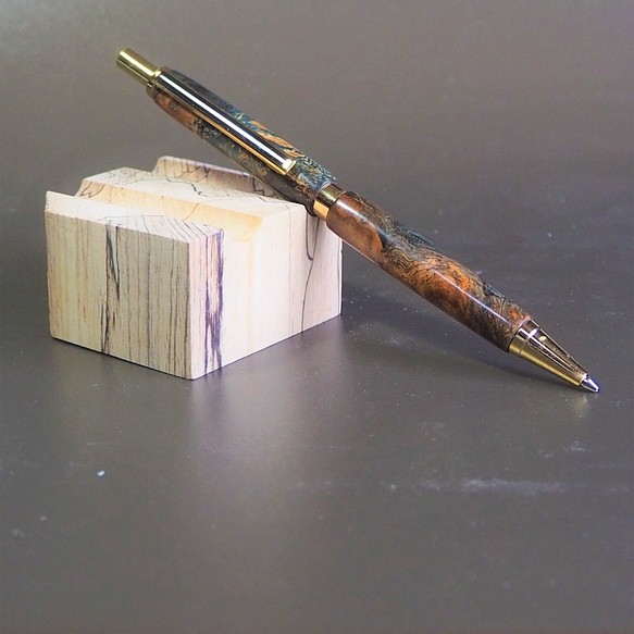 木のシャープペン0.5mm芯　☆カリン　210228-05 スタビライズドウッドタイプ 1枚目の画像
