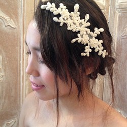 ヴィンテージビーズの総刺繍レースのヘッドドレス ヘアアクセサリー Qazari 通販 Creema クリーマ ハンドメイド 手作り クラフト作品の販売サイト