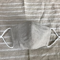 手作り立体シンプルマスク linen×リバティプリント 1枚目の画像